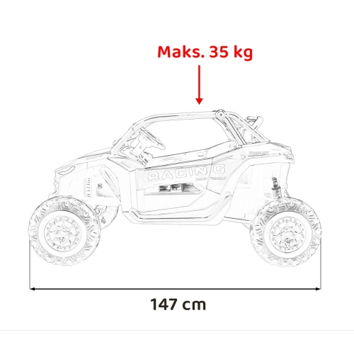 Pojazd Elektryczny RACING Road 2000 4x120W – Czarny JL218.CZ